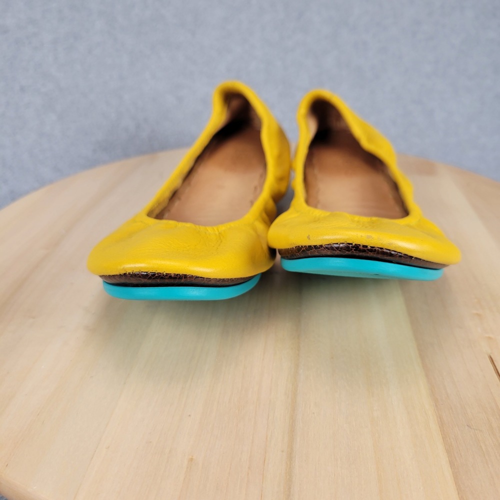 Tieks Ballet Flats Women 8 Canary Yellow Leather Foldable Split Sole Classic - Picture 2 of 12